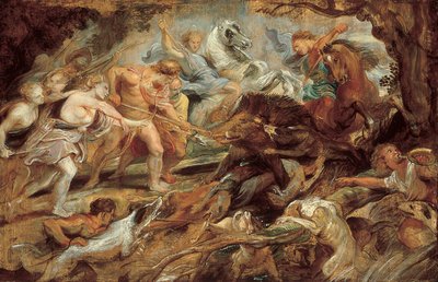 Meleager und Atalanta und die Jagd auf den kalydonischen Eber, Studie (Norton Simon Museum) von Peter Paul Rubens